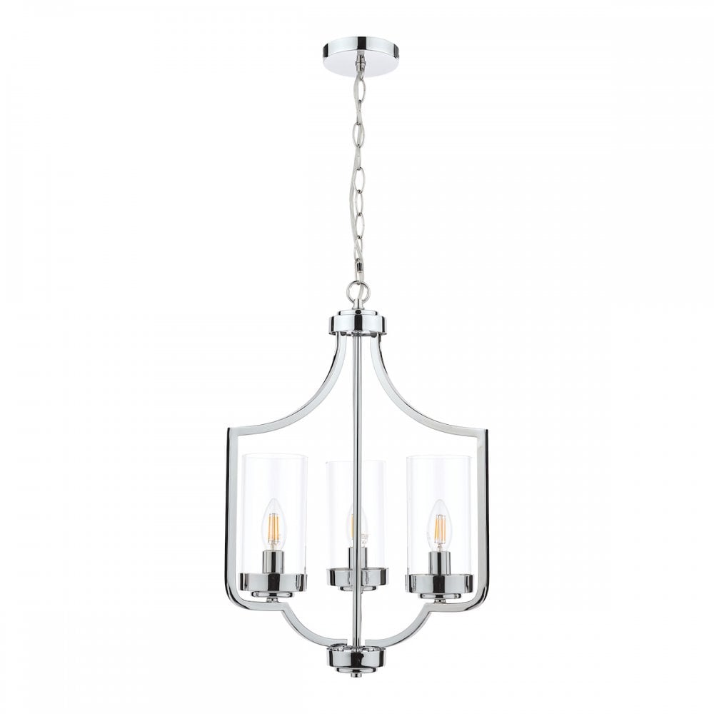 Joseph Vintage 3 Light Ceiling Chandelier In Polished Chrome Finish LA3732582-Q