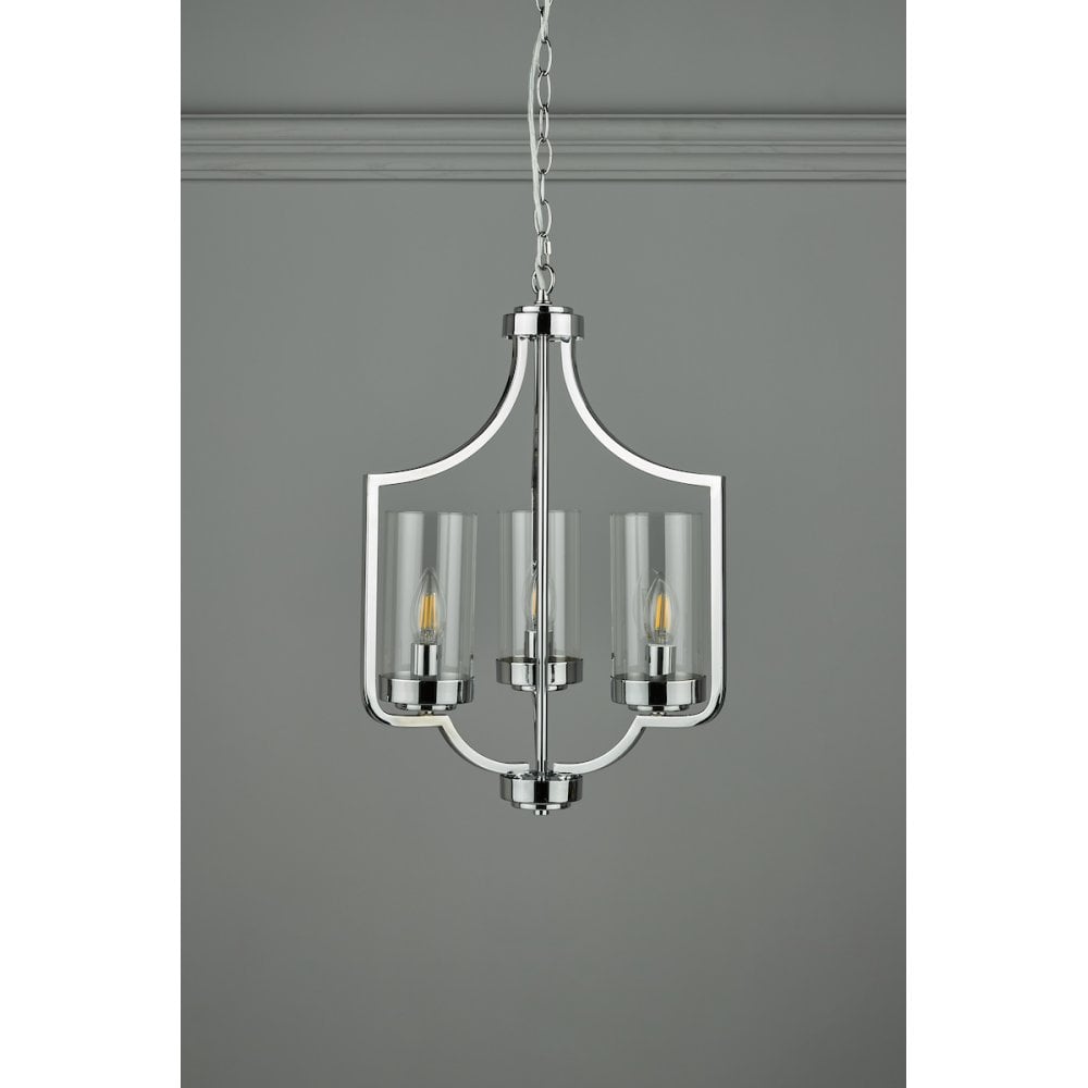 Joseph Vintage 3 Light Ceiling Chandelier In Polished Chrome Finish LA3732582-Q