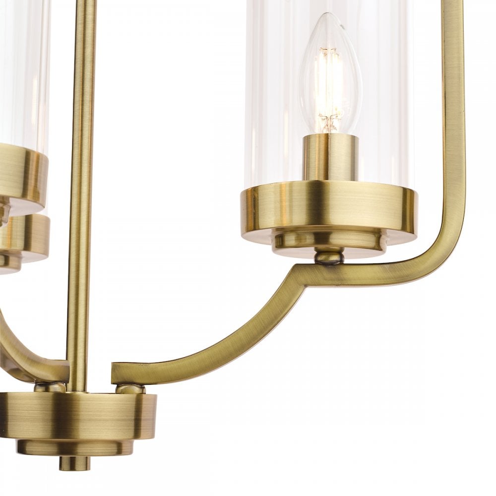 Joseph Vintage 3 Light Ceiling Chandelier In Antique Brass Finish LA3732584-Q