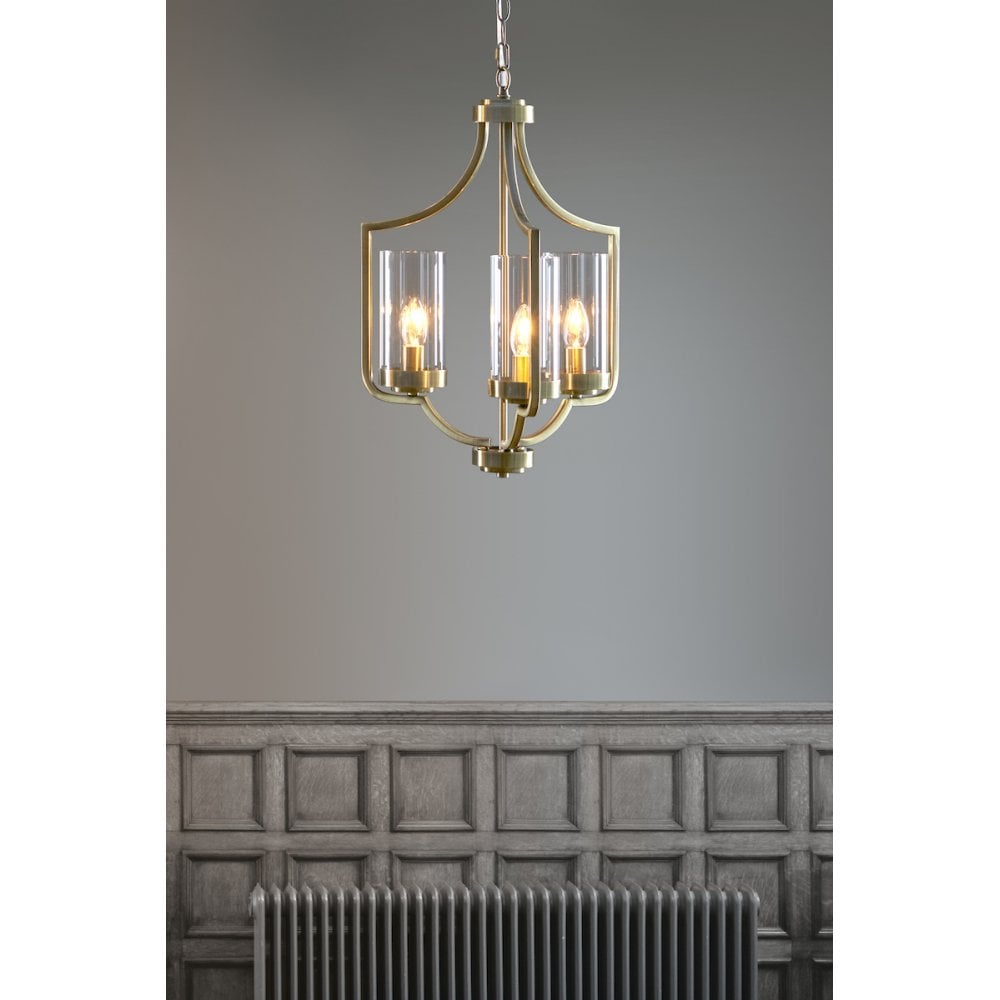 Joseph Vintage 3 Light Ceiling Chandelier In Antique Brass Finish LA3732584-Q