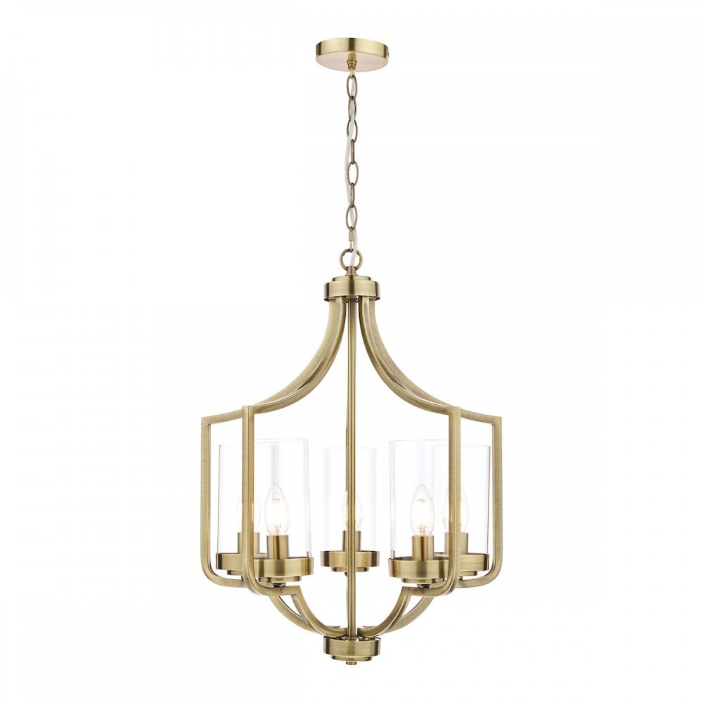 Joseph Vintage 5 Light Ceiling Chandelier In Antique Brass Finish LA3713708-Q