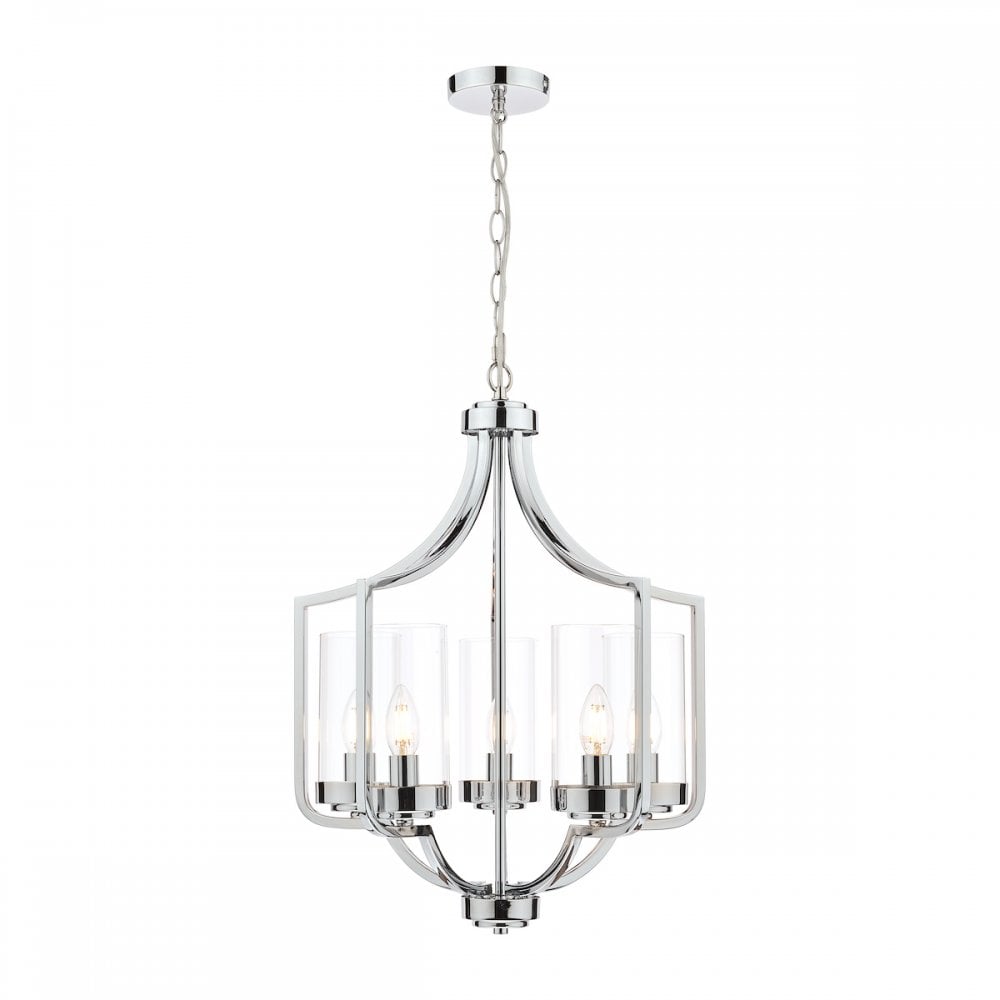 Joseph Vintage 5 Light Ceiling Chandelier In Polished Chrome Finish LA3732578-Q