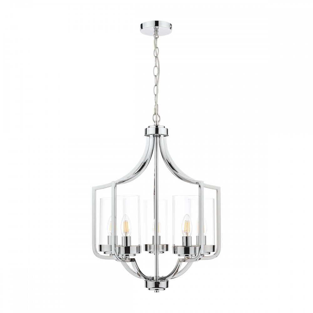 Joseph Vintage 5 Light Ceiling Chandelier In Polished Chrome Finish LA3732578-Q