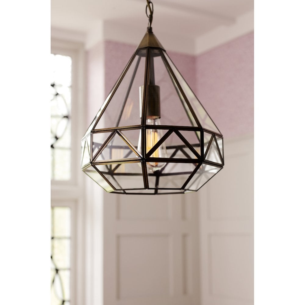 Zaria Vintage 1 Light Ceiling Lantern In Antique Brass Finish LA3650506-Q