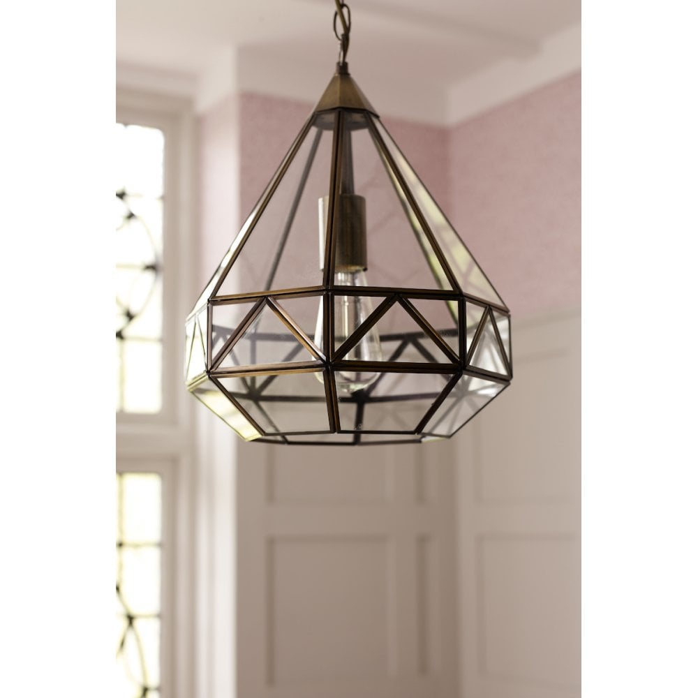 Zaria Vintage 1 Light Ceiling Lantern In Antique Brass Finish LA3650506-Q