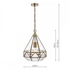 Zaria Vintage 1 Light Ceiling Lantern In Antique Brass Finish LA3650506-Q