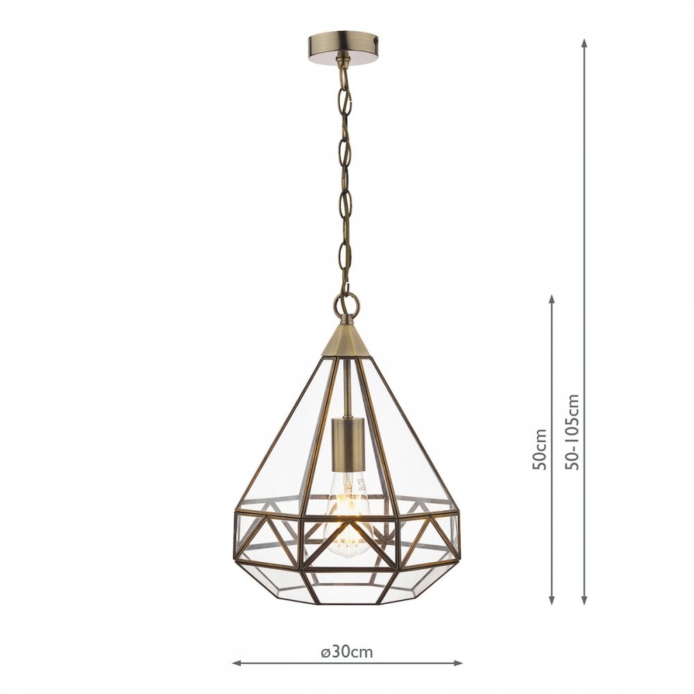 Zaria Vintage 1 Light Ceiling Lantern In Antique Brass Finish LA3650506-Q