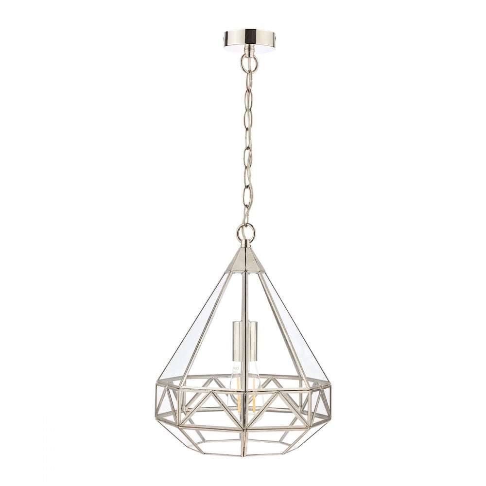 Zaria Vintage 1 Light Ceiling Lantern In Polished Nickel Finish LA3756169-Q