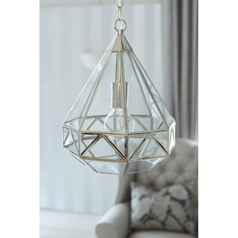 Zaria Vintage 1 Light Ceiling Lantern In Polished Nickel Finish LA3756169-Q