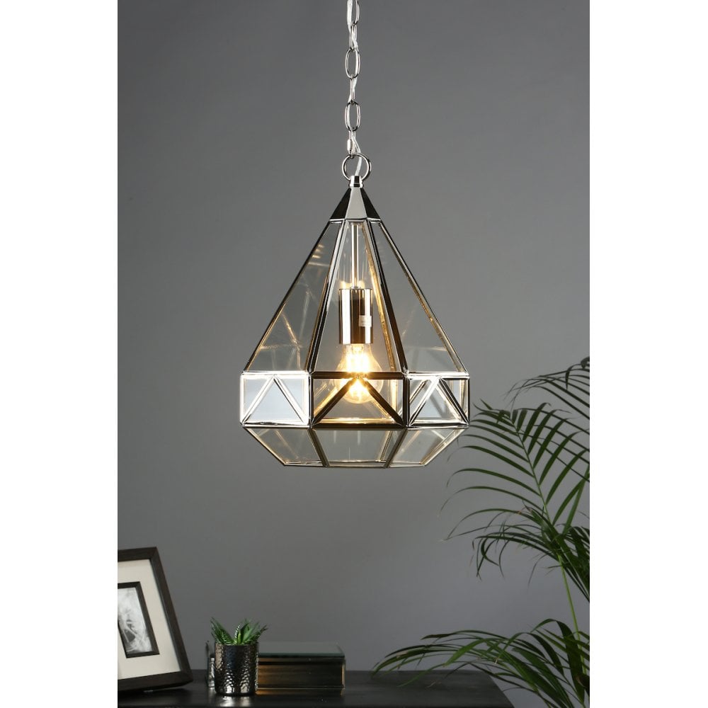 Zaria Vintage 1 Light Ceiling Lantern In Polished Nickel Finish LA3756169-Q