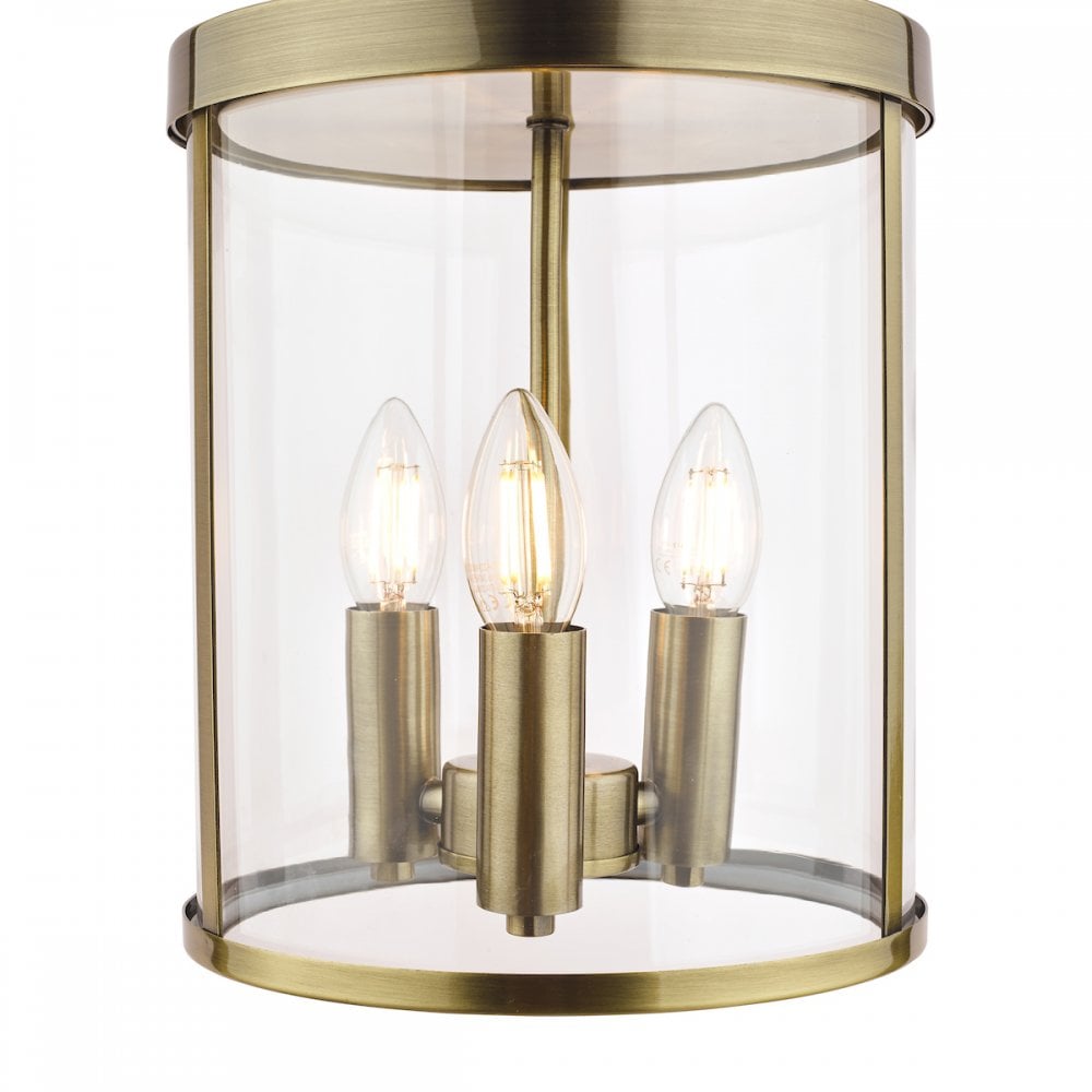 Selbourne Vintage 3 Light Ceiling Lantern In Antique Brass Finish LA3675409-Q