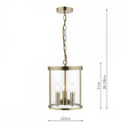 Selbourne Vintage 3 Light Ceiling Lantern In Antique Brass Finish LA3675409-Q