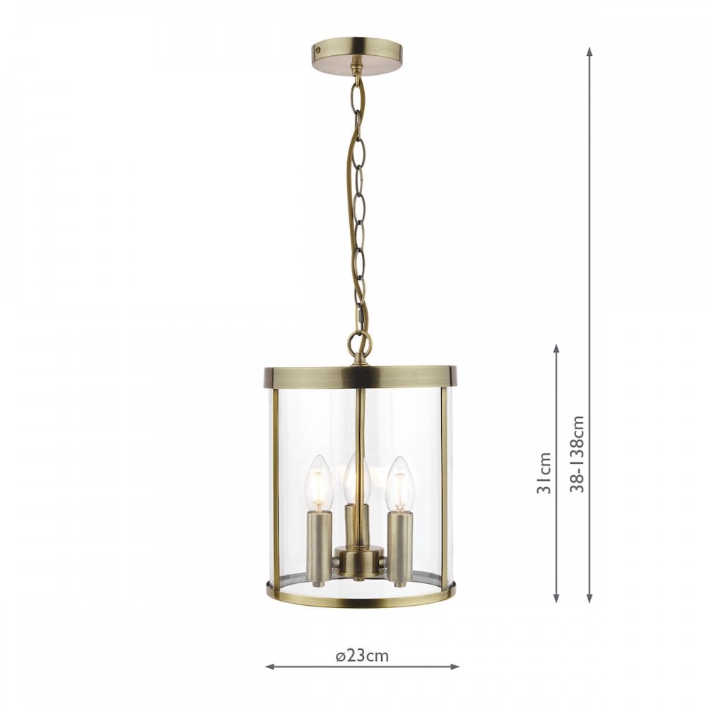 Selbourne Vintage 3 Light Ceiling Lantern In Antique Brass Finish LA3675409-Q