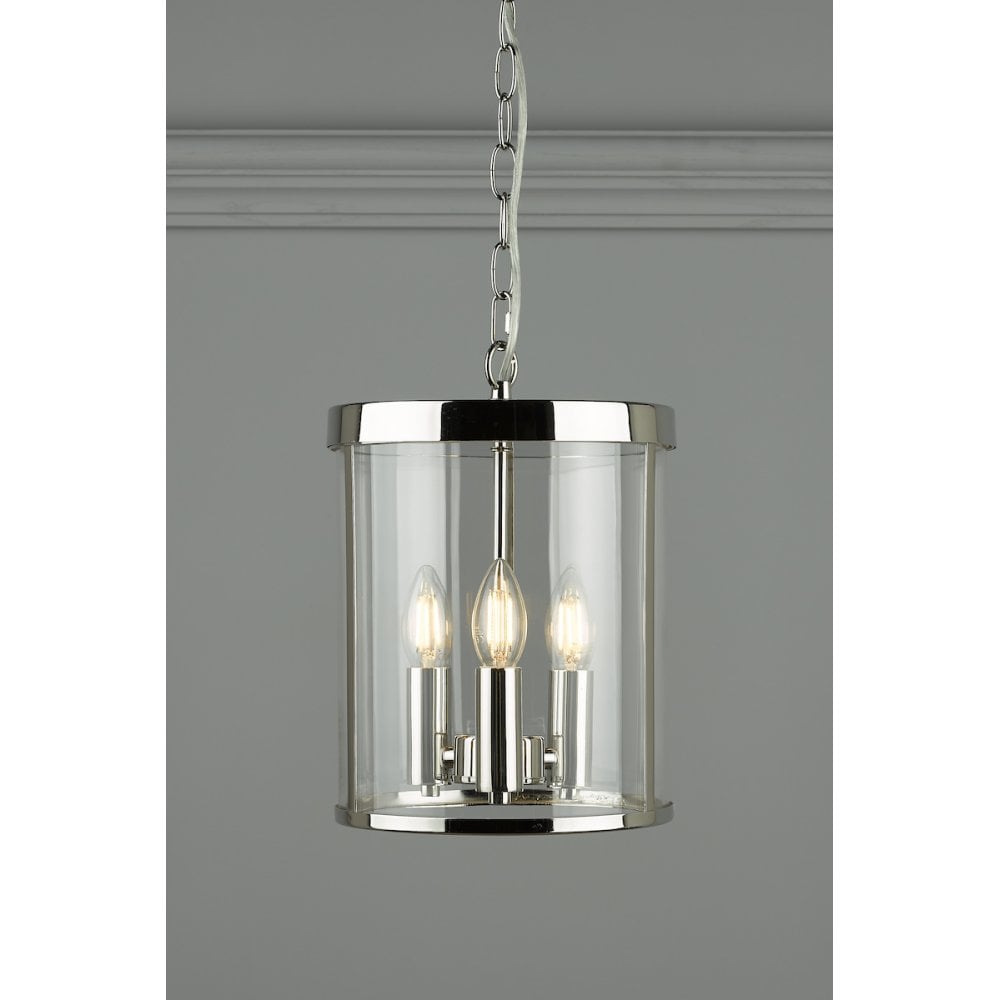 Selbourne Vintage 3 Light Ceiling Lantern In Polished Nickel Finish LA3650354-Q