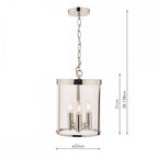 Selbourne Vintage 3 Light Ceiling Lantern In Polished Nickel Finish LA3650354-Q