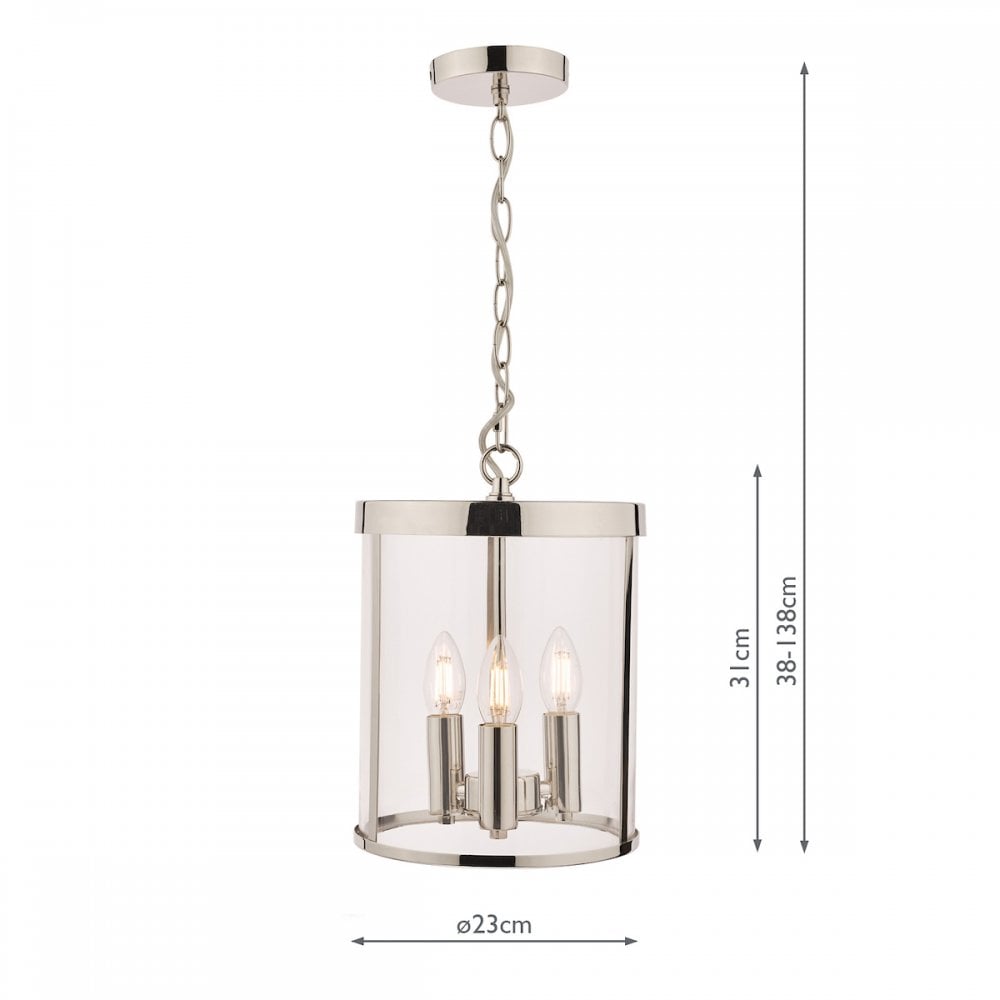 Selbourne Vintage 3 Light Ceiling Lantern In Polished Nickel Finish LA3650354-Q