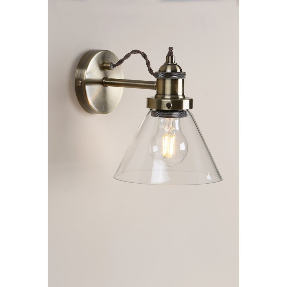 Isaac Vintage 1 Light Wall Light In Antique Brass Finish LA3727742-Q