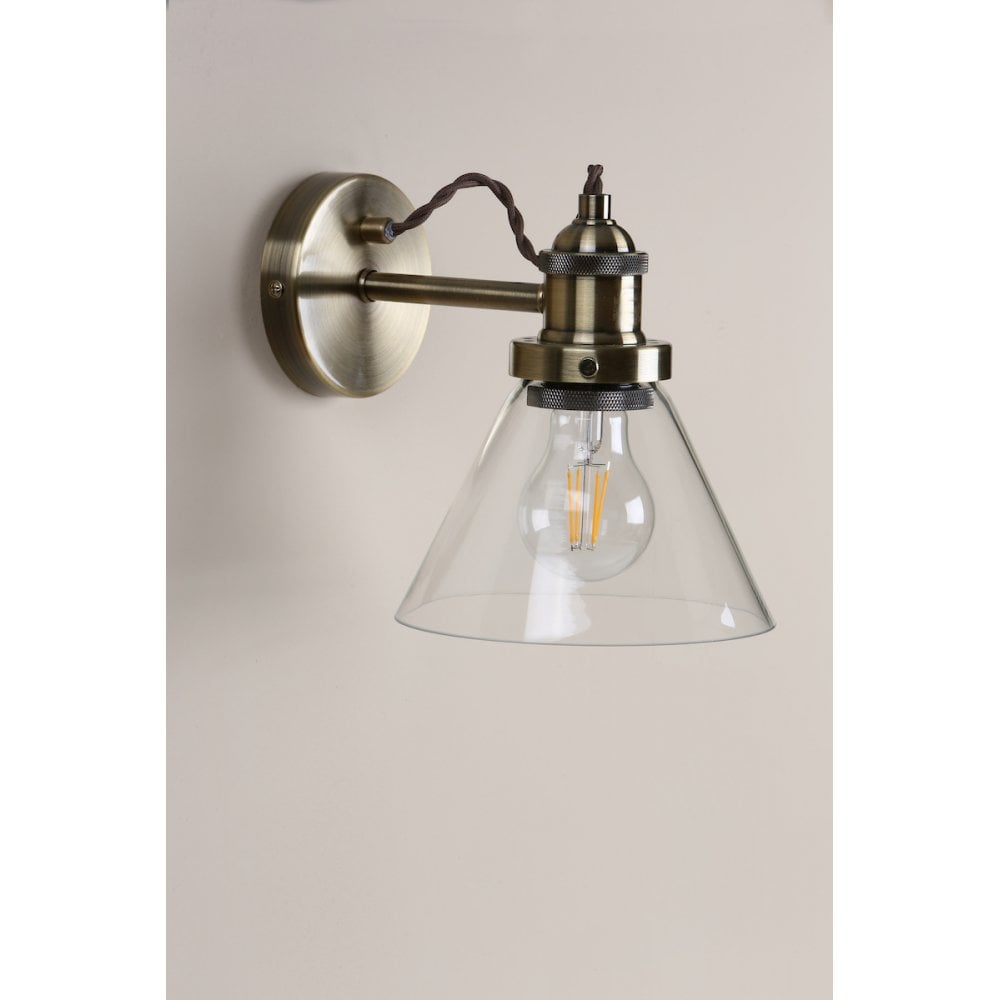 Isaac Vintage 1 Light Wall Light In Antique Brass Finish LA3727742-Q