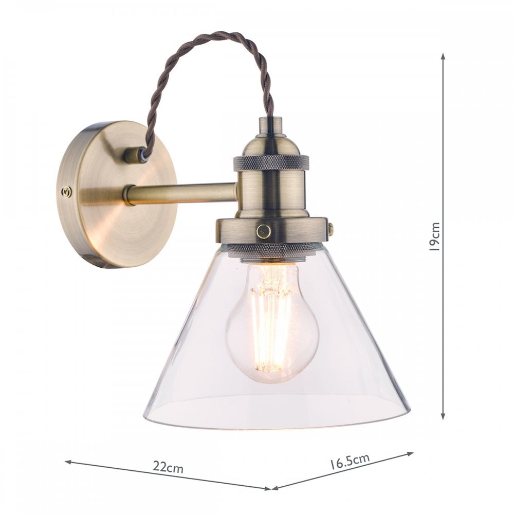 Isaac Vintage 1 Light Wall Light In Antique Brass Finish LA3727742-Q