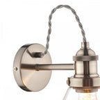 Isaac Vintage 1 Light Wall Light In Satin Nickel Finish LA3727741-Q