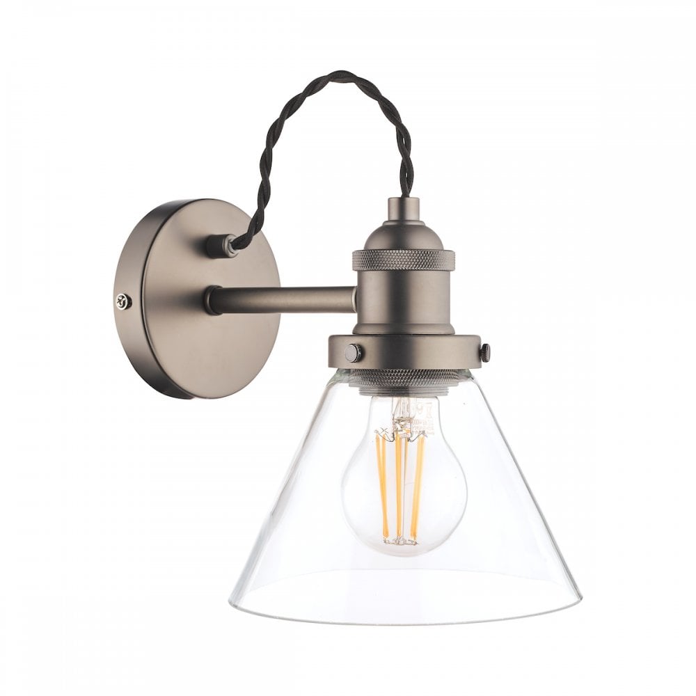Isaac Vintage 1 Light Wall Light In Industrial Nickel Finish LA3742277-Q