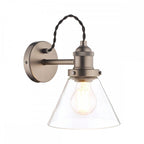 Isaac Vintage 1 Light Wall Light In Industrial Nickel Finish LA3742277-Q