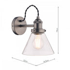 Isaac Vintage 1 Light Wall Light In Industrial Nickel Finish LA3742277-Q
