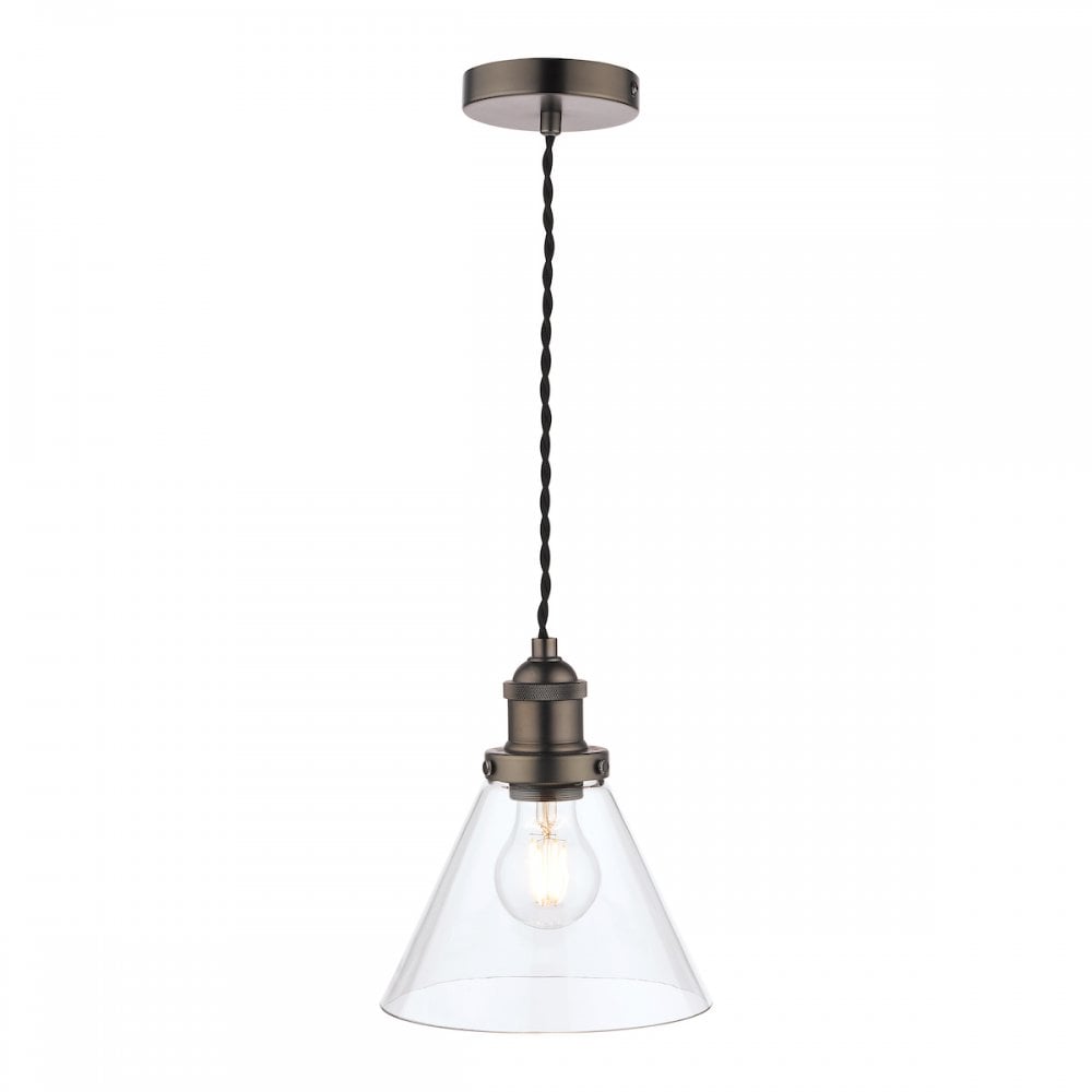 Isaac Vintage 1 Light Ceiling Pendant Light In Industrial Nickel Finish LA3742245-Q