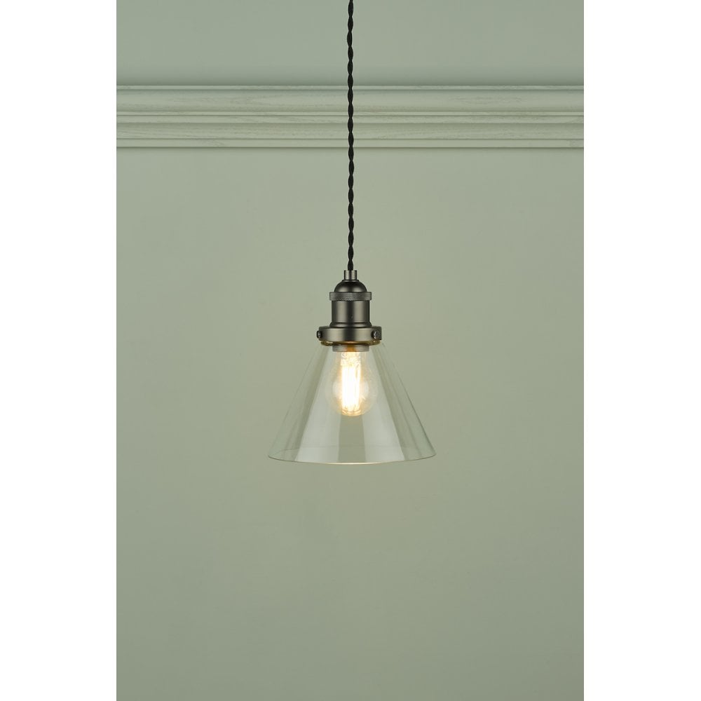 Isaac Vintage 1 Light Ceiling Pendant Light In Industrial Nickel Finish LA3742245-Q