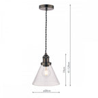 Isaac Vintage 1 Light Ceiling Pendant Light In Industrial Nickel Finish LA3742245-Q