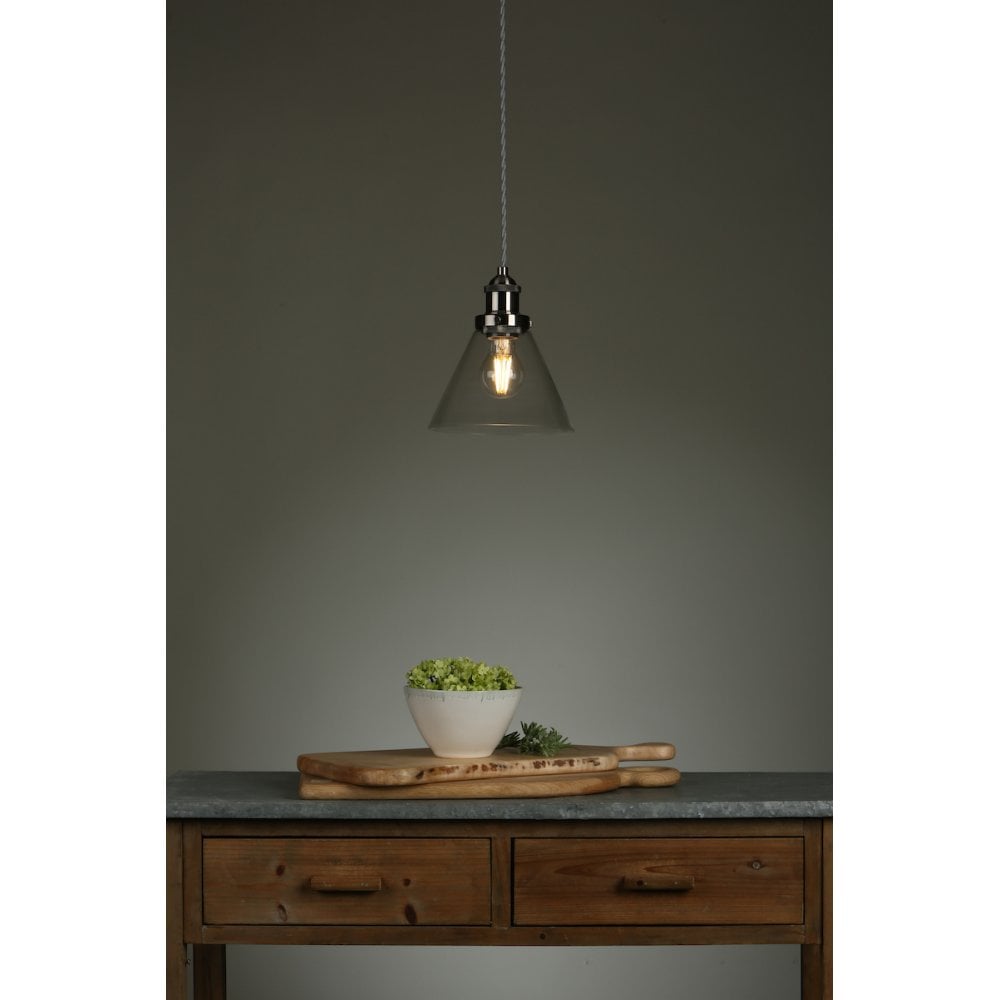 Isaac Vintage 1 Light Ceiling Pendant Light In Satin Nickel Finish LA3727729-Q