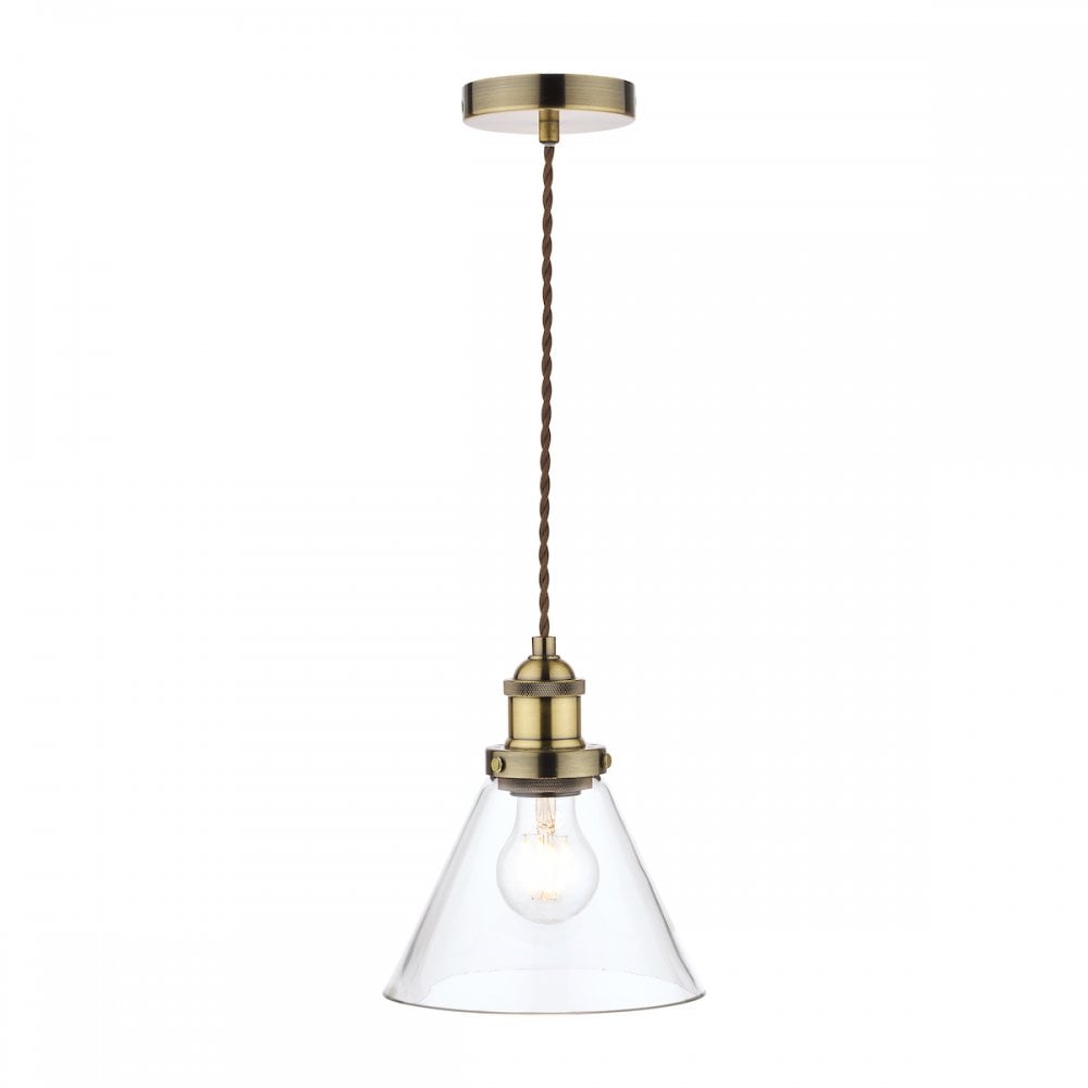 Isaac Vintage 1 Light Ceiling Pendant Light In Antique Brass Finish LA3727730-Q