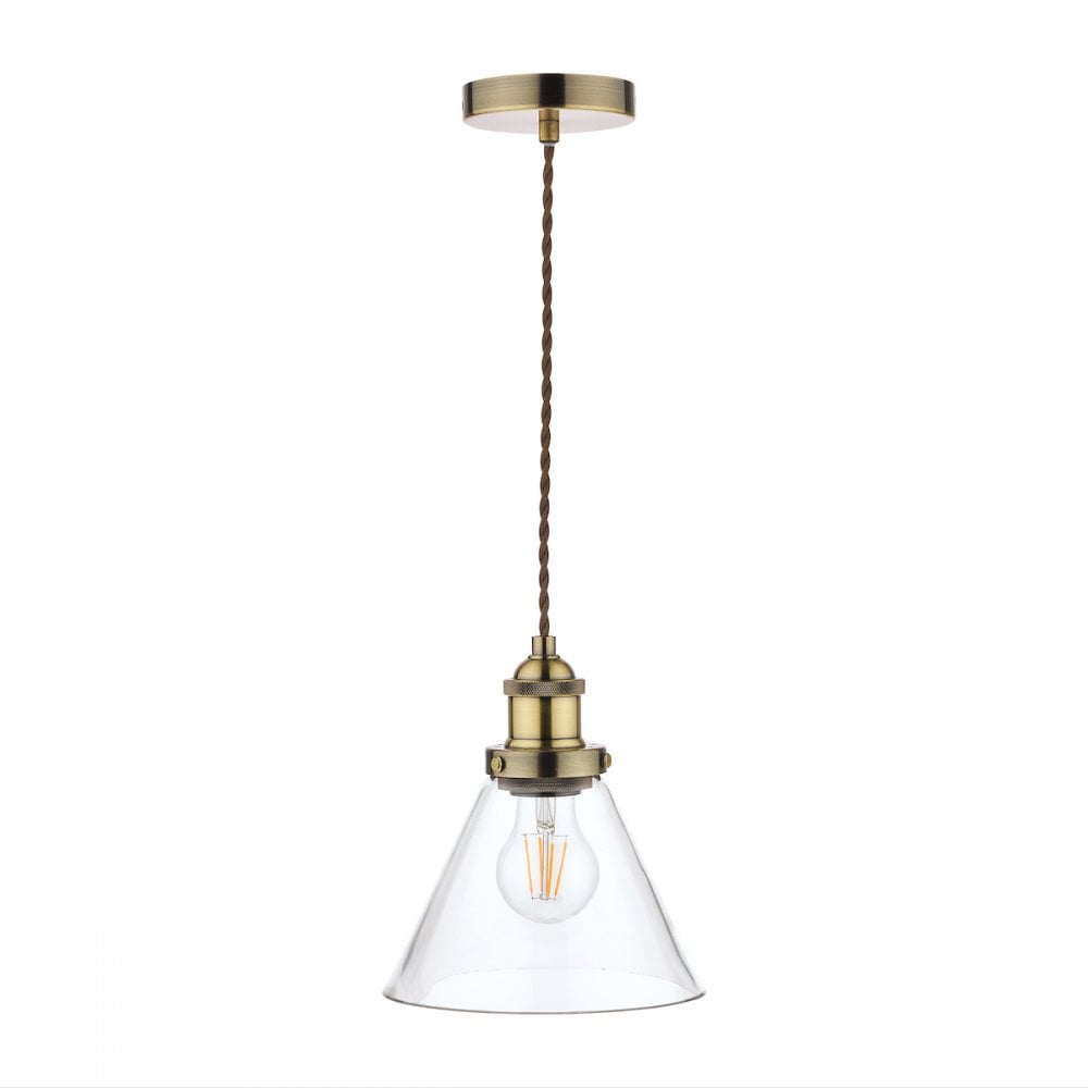 Isaac Vintage 1 Light Ceiling Pendant Light In Antique Brass Finish LA3727730-Q