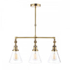 Isaac Vintage 3 Light Ceiling Bar Pendant Light In Antique Brass Finish LA3688629-Q