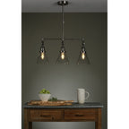 Isaac Vintage 3 Light Ceiling Bar Pendant Light In Satin Nickel Finish LA3650343-Q
