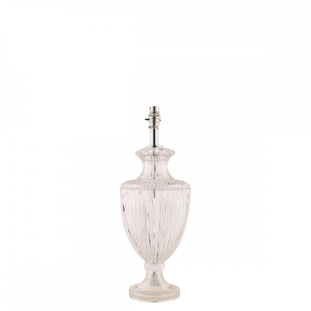Meredith Large Ribbed Glass Urn Table Lamp Base In Polished Chrome LA3702772-Q