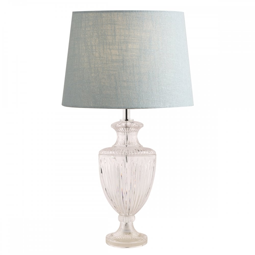 Meredith Large Ribbed Glass Urn Table Lamp Base In Polished Chrome LA3702772-Q