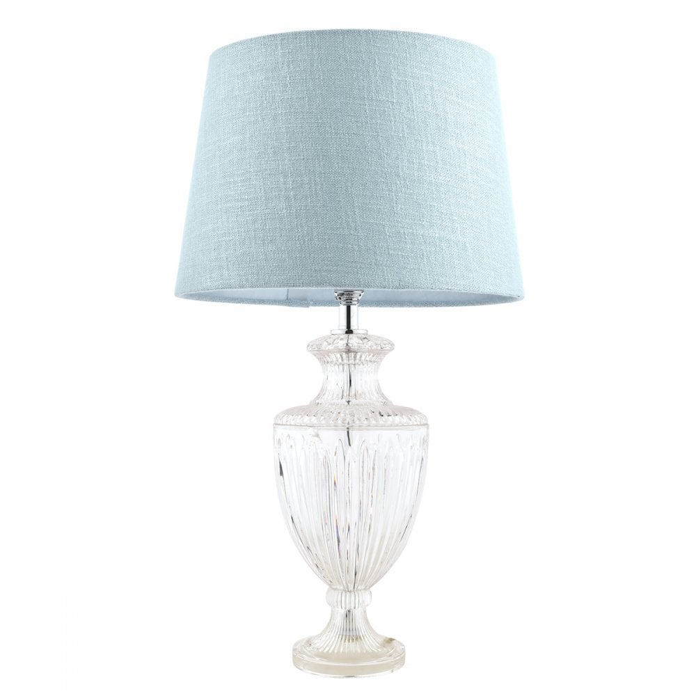 Meredith Large Ribbed Glass Urn Table Lamp Base In Polished Chrome LA3702772-Q