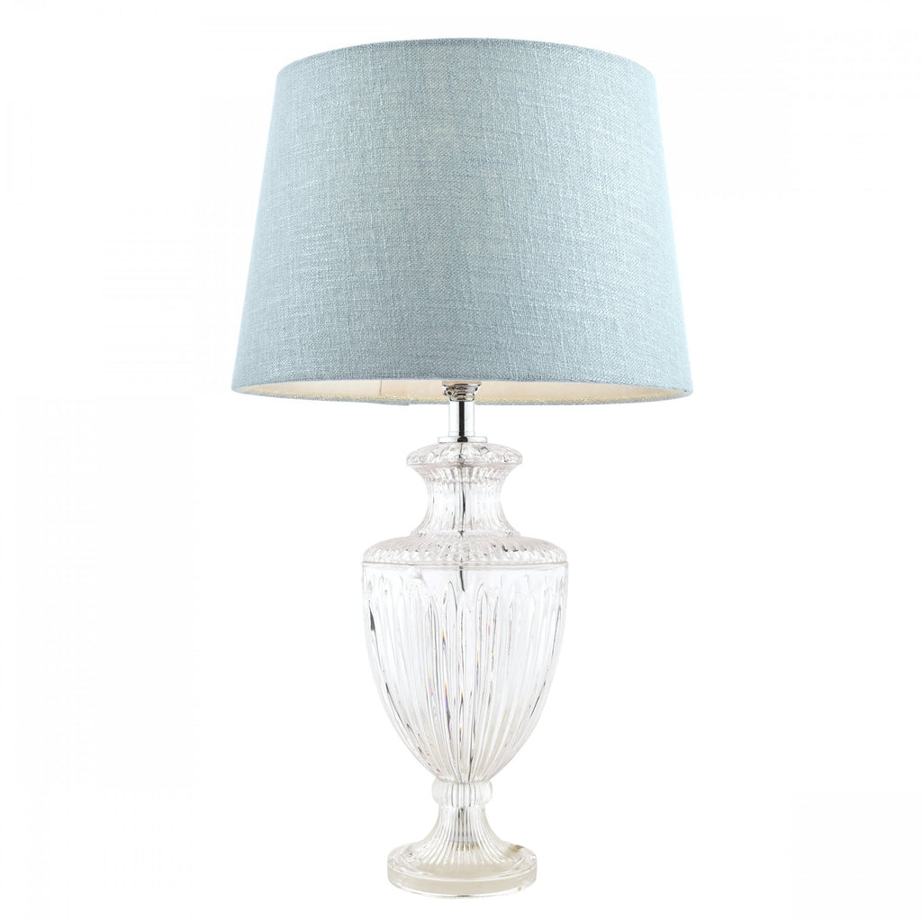 Meredith Large Ribbed Glass Urn Table Lamp Base In Polished Chrome LA3702772-Q