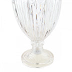 Meredith Large Ribbed Glass Urn Table Lamp Base In Polished Chrome LA3702772-Q