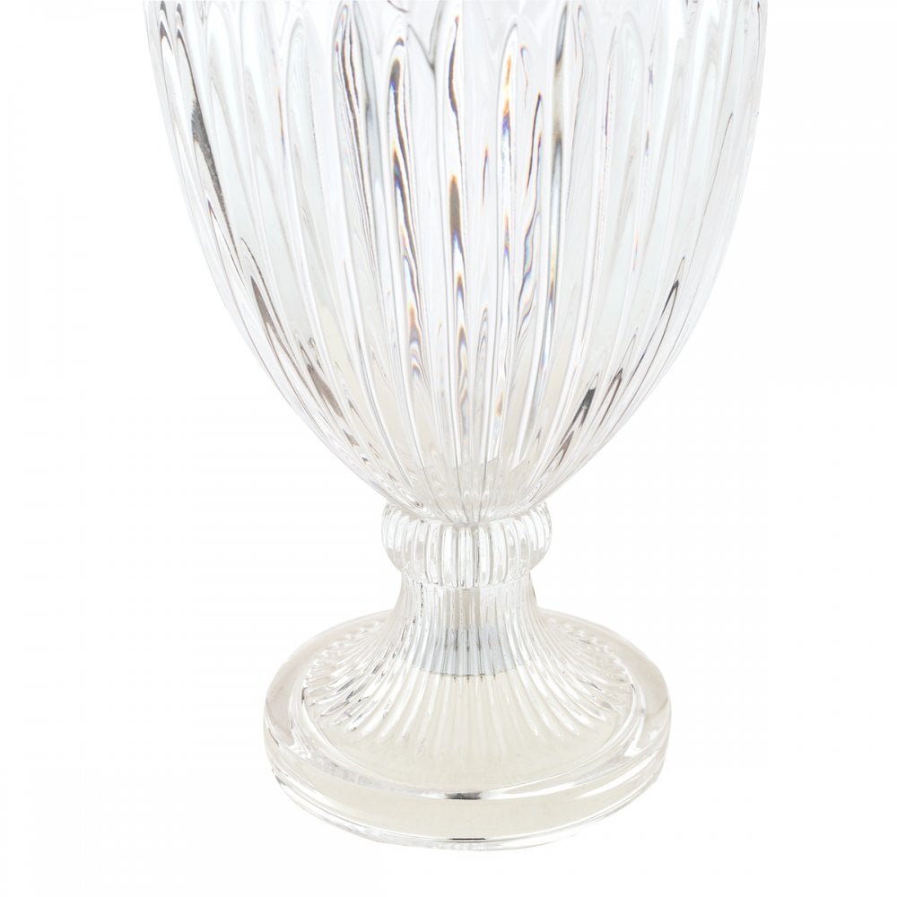 Meredith Large Ribbed Glass Urn Table Lamp Base In Polished Chrome LA3702772-Q
