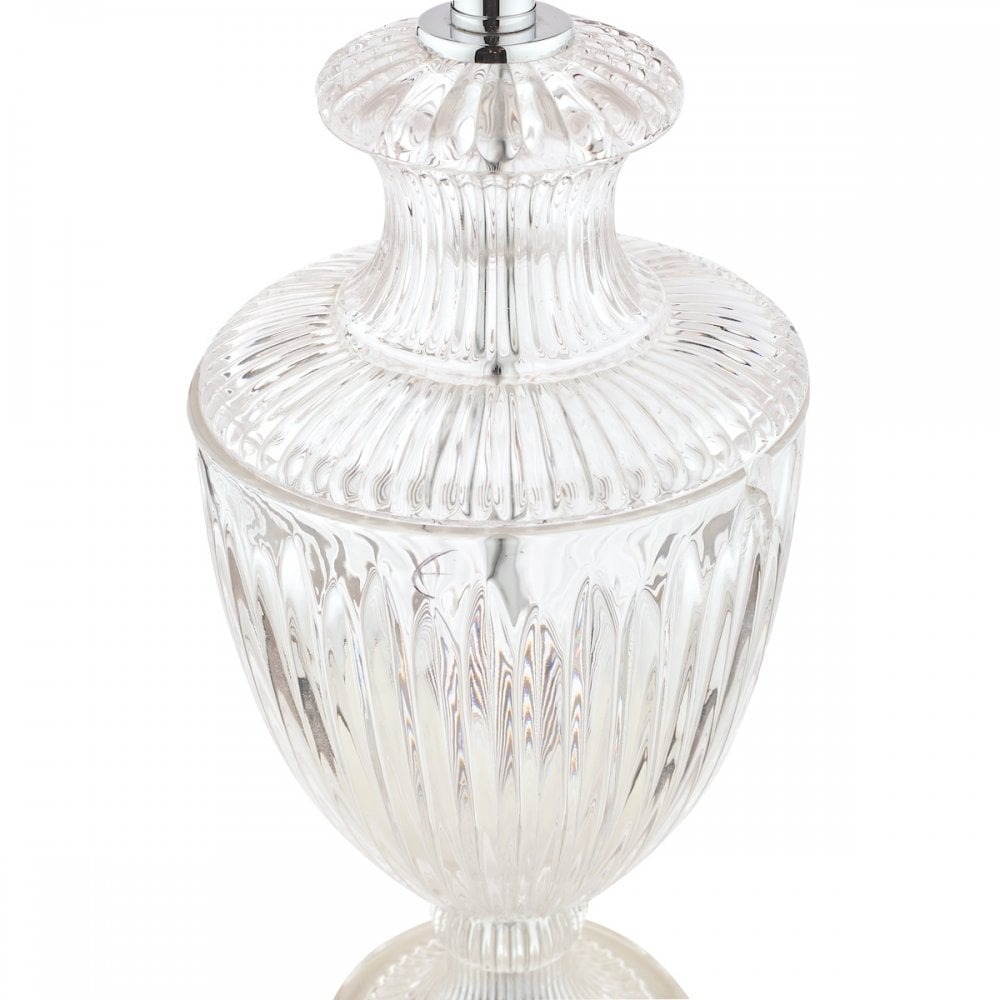 Meredith Large Ribbed Glass Urn Table Lamp Base In Polished Chrome LA3702772-Q