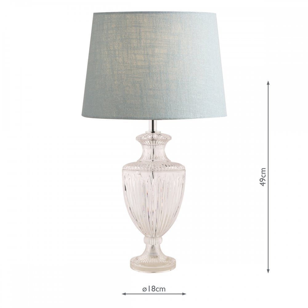 Meredith Large Ribbed Glass Urn Table Lamp Base In Polished Chrome LA3702772-Q