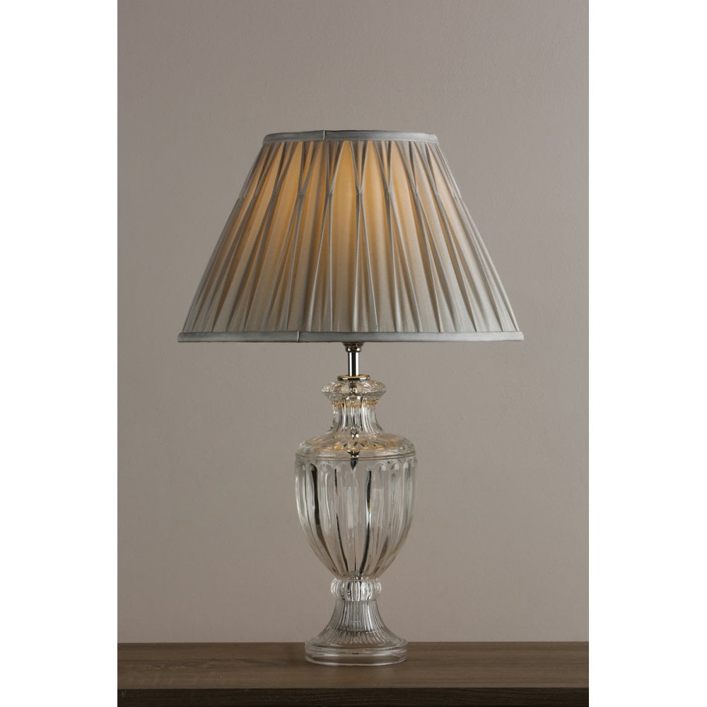 Meredith Small Ribbed Glass Urn Table Lamp Base In Polished Chrome LA3725860-Q