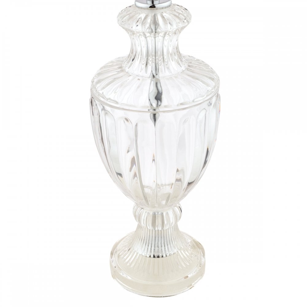 Meredith Small Ribbed Glass Urn Table Lamp Base In Polished Chrome LA3725860-Q