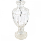 Meredith Small Ribbed Glass Urn Table Lamp Base In Polished Chrome LA3725860-Q