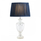 Meredith Small Ribbed Glass Urn Table Lamp Base In Polished Chrome LA3725860-Q