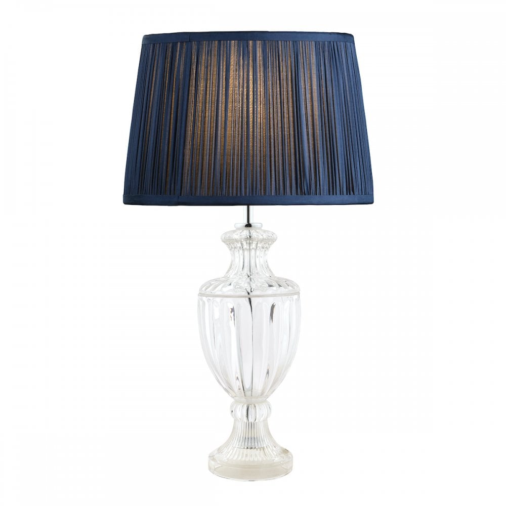 Meredith Small Ribbed Glass Urn Table Lamp Base In Polished Chrome LA3725860-Q