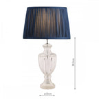 Meredith Small Ribbed Glass Urn Table Lamp Base In Polished Chrome LA3725860-Q