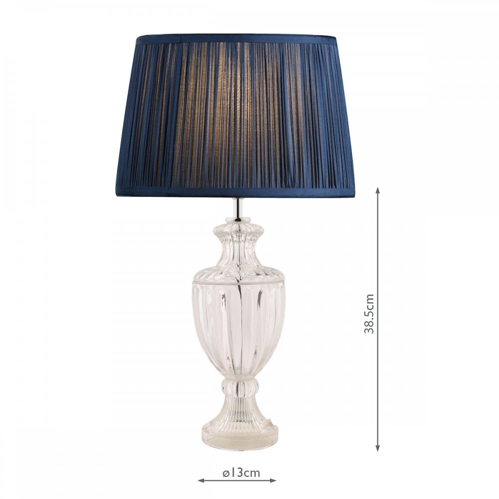Meredith Small Ribbed Glass Urn Table Lamp Base In Polished Chrome LA3725860-Q